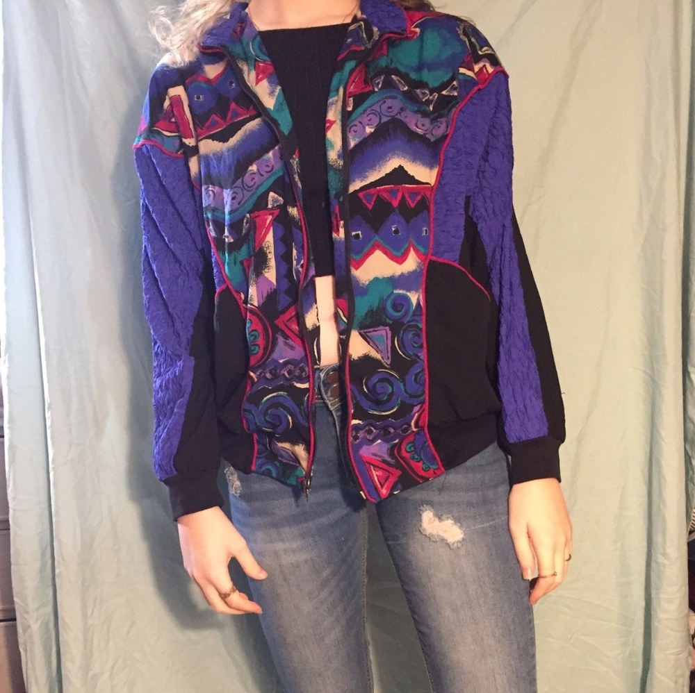 VINTAGE 80's jacket zip-up